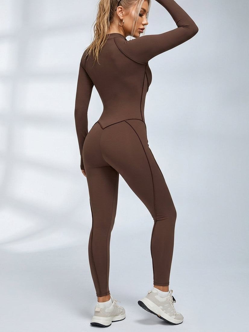 Sexy Zipper Stitch Performance Jumpsuit