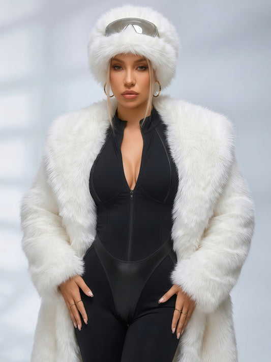 Faux Leather Zipper Stand Collar Push Up Sleevesless Jumpsuit