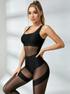 Sheer Mesh Racerback Compression Jumpsuit