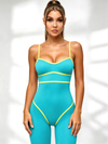 Contrast Ribbed Spaghetti Strap Jumpsuit