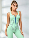 Corset Stitch Zip Front Jumpsuit