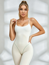 Basic Scoop Neck Mint Piping Full Length Jumpsuit