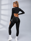 2‑Piece Contrast Piping Cutout Jumpsuit