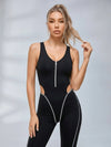 U-Back Hollow Out Waist Bodycon Fitness Jumpsuit