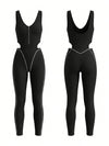 U-Back Hollow Out Waist Bodycon Fitness Jumpsuit