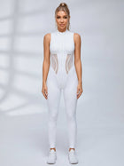 Stretchy See‑Through Side Panel Jumpsuit