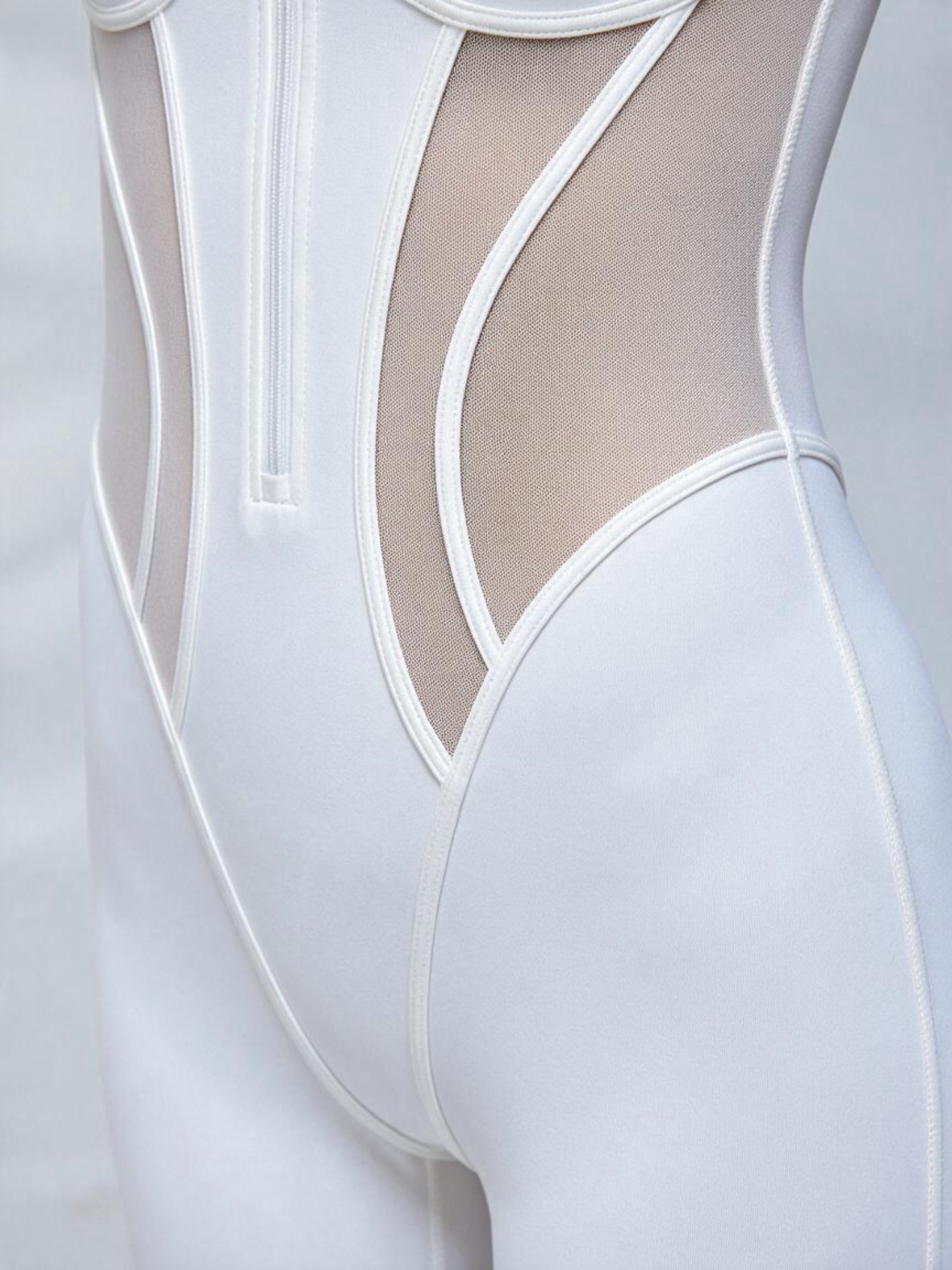 Stretchy See‑Through Side Panel Jumpsuit