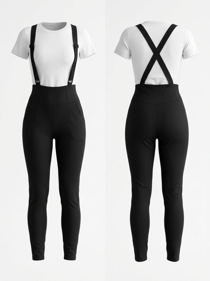 Adjustable Suspenders Pocket Slim Casual Outfit Set