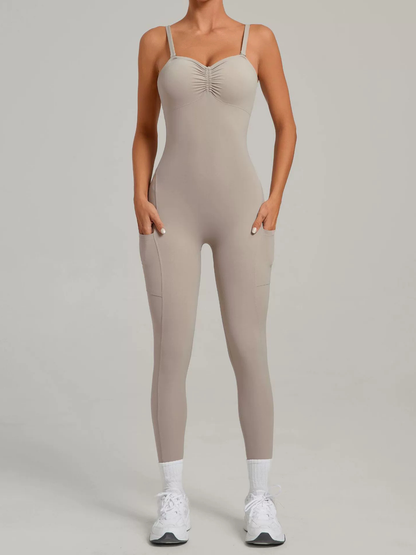 Backless Halter Yoga Jumpsuit