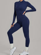 Half Zip Long Sleeve Fitness Jumpsuit