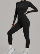 Half Zip Long Sleeve Fitness Jumpsuit