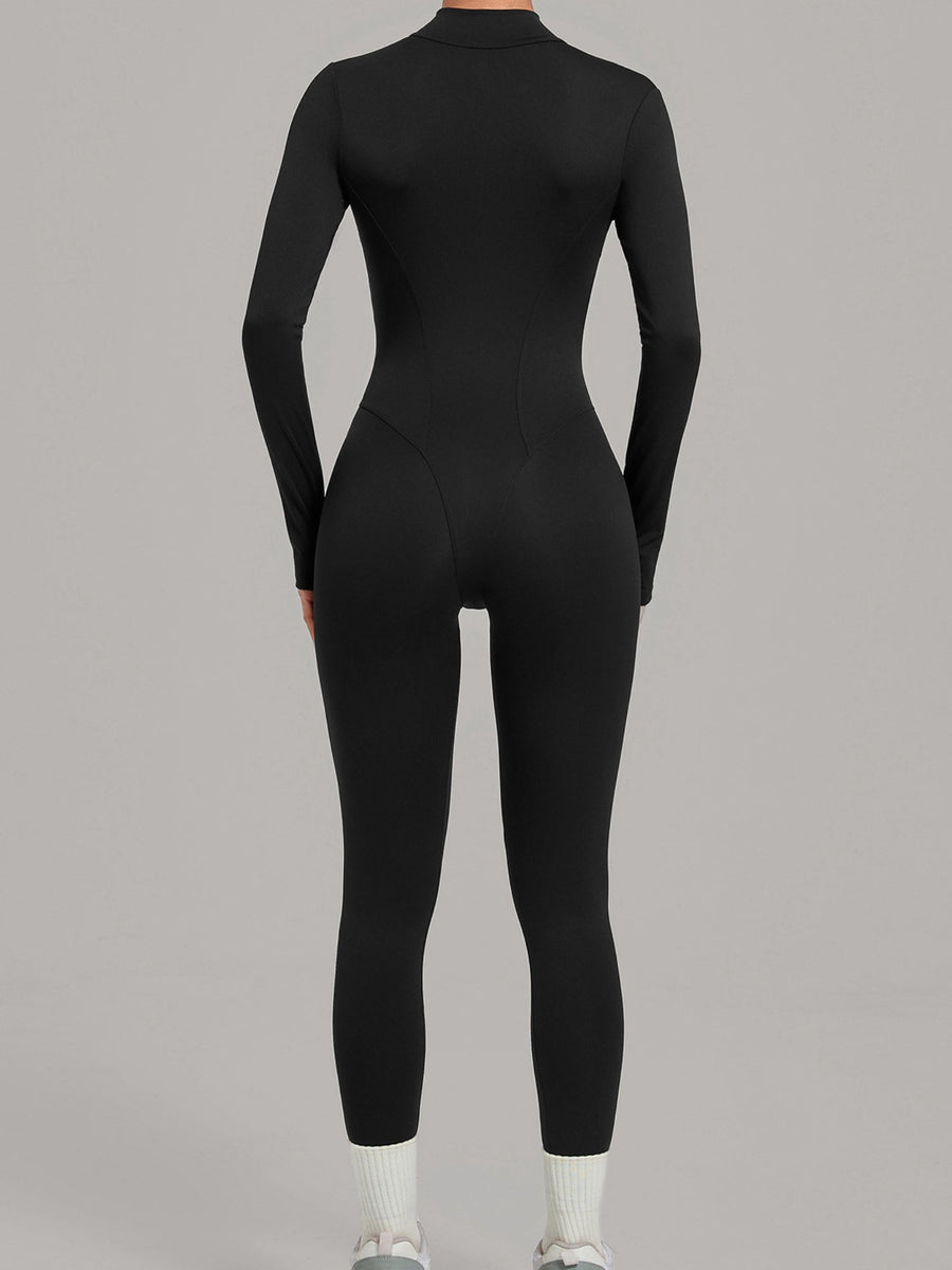 Half Zip Long Sleeve Fitness Jumpsuit
