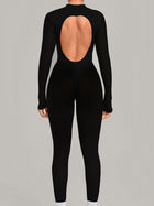 High Neck Open Back Workout Jumpsuit