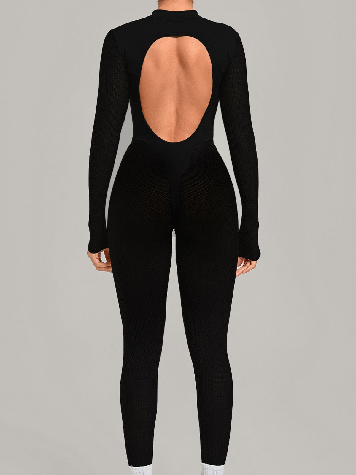 High Neck Open Back Workout Jumpsuit
