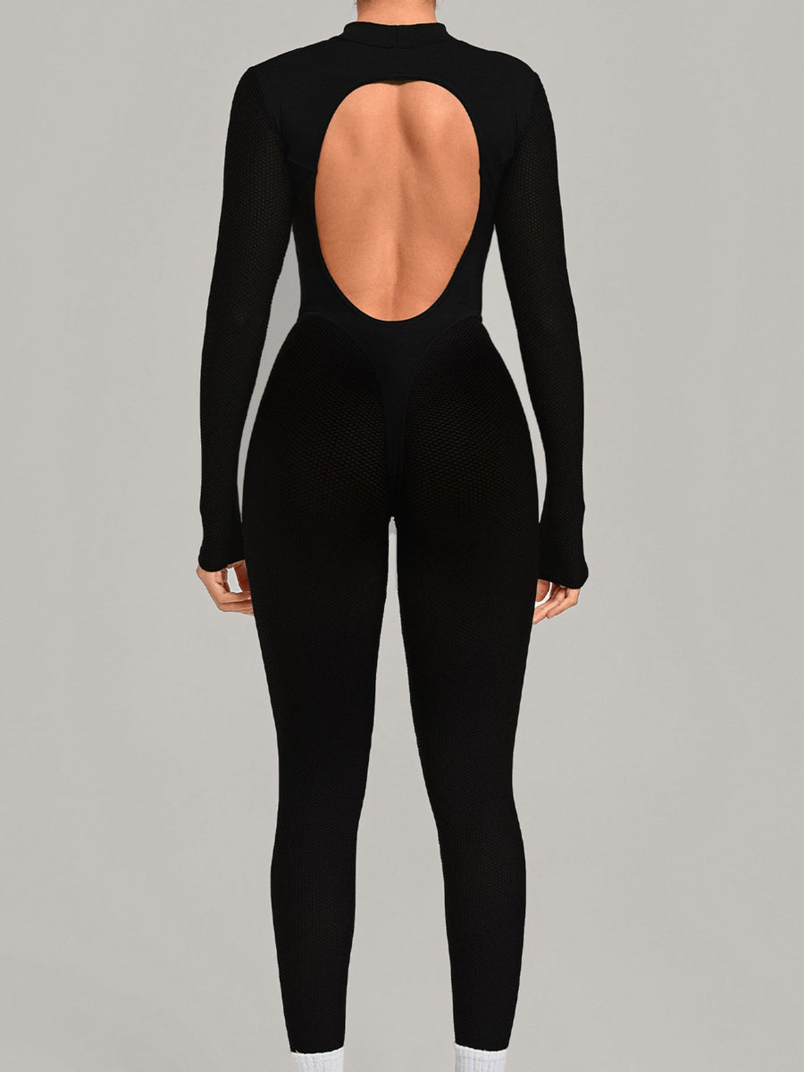 High Neck Open Back Workout Jumpsuit