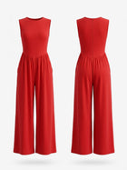 Stretchy Casual Sleeveless Long Jumpsuit