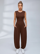 Stretchy Casual Sleeveless Long Jumpsuit