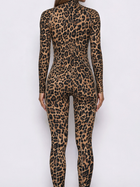 Stand Collar Leopard Gym Jumpsuit