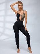 Snake Print Cutout Yoga Jumpsuit