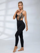 Snake Print Cutout Yoga Jumpsuit