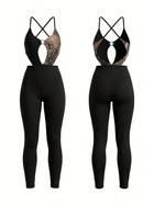 Snake Print Cutout Yoga Jumpsuit