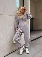 Hooded Zip-Front Corset Waist Jumpsuit
