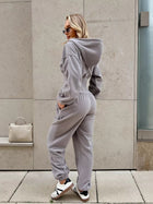 Hooded Zip-Front Corset Waist Jumpsuit