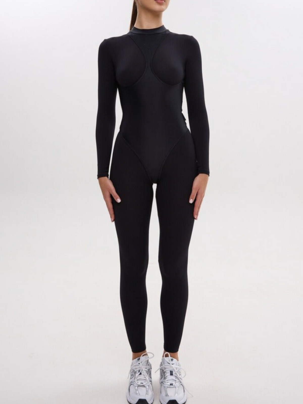 Sculpting Long Sleeve Open Back Jumpsuit