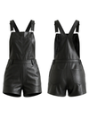 Unique Pocket Leather Short Romper