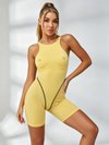 Bright Yellow Contrast Stitch Compression Romper