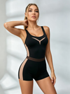 Open-Back Contrast Panel Compression Romper