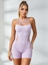 Mesh-Panel Racerback Compression Romper