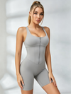 Corset-Style Front-Zip Compression Romper