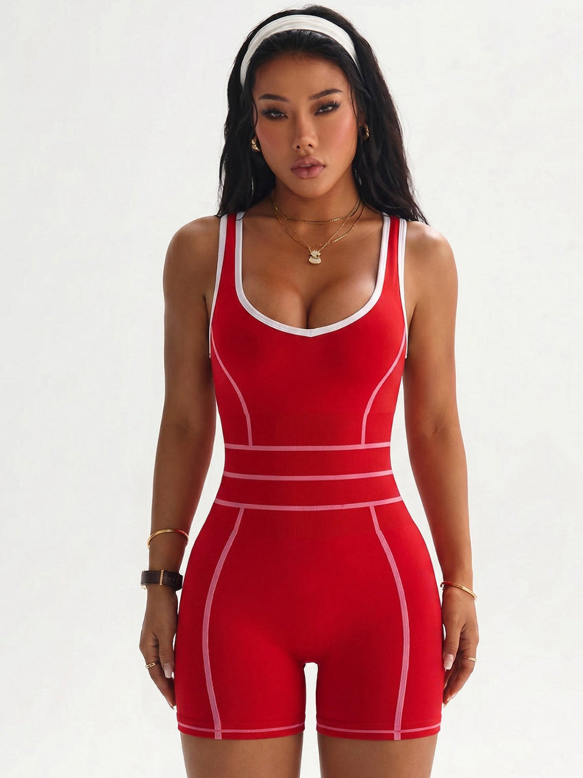 Crisscross Back Tummy Control Butt Lifting Sports Romper