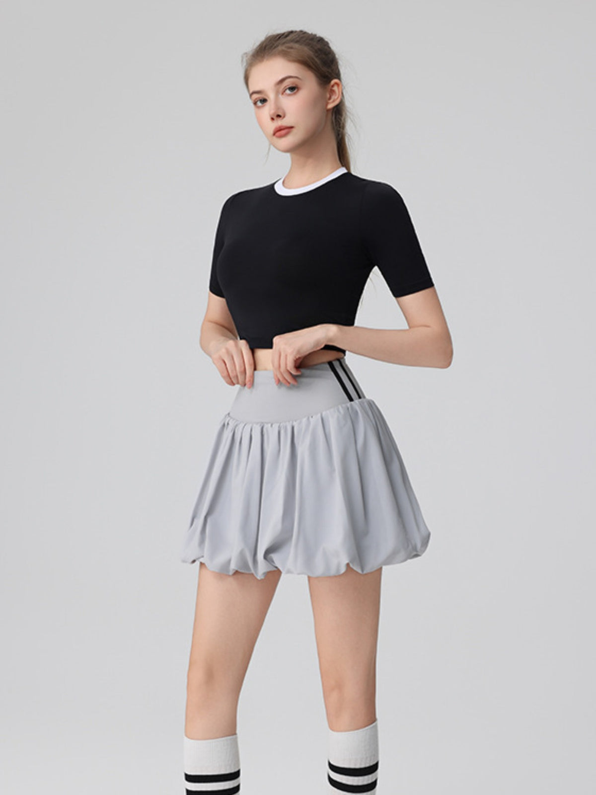 Bubble Tennis Skirt & Crop Top Set
