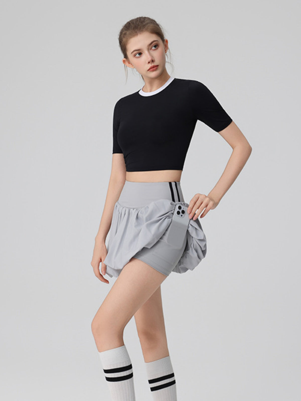 Bubble Tennis Skirt & Crop Top Set