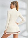 Long-Sleeve Half-Zip Tennis Dress