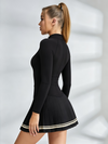Long-Sleeve Half-Zip Tennis Dress