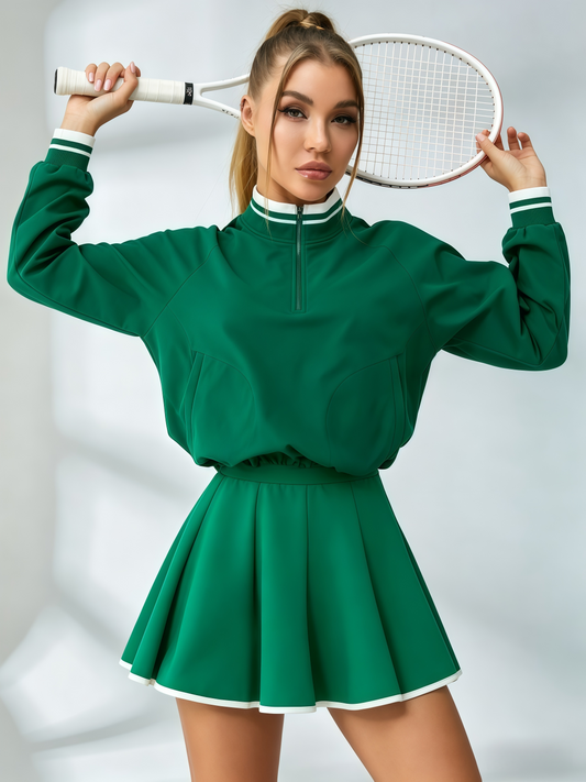 Half-Zip Windbreaker Tennis Set