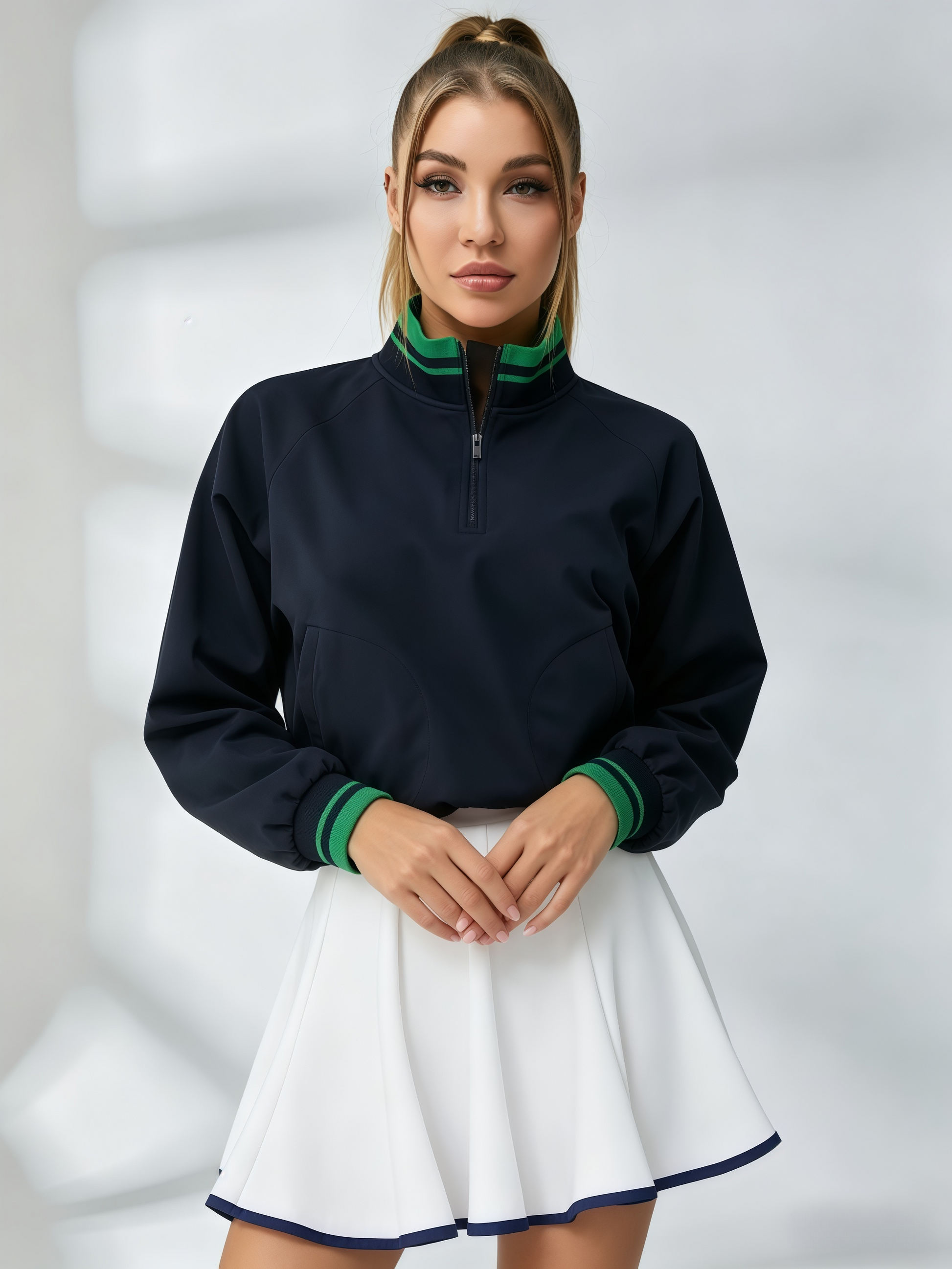 Half-Zip Windbreaker Tennis Set