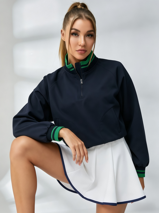 Half-Zip Windbreaker Tennis Set