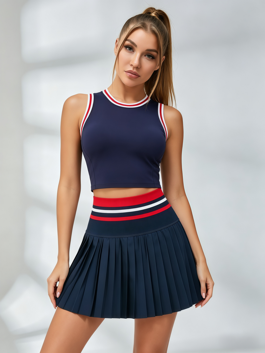 Striped Trim Tennis Set