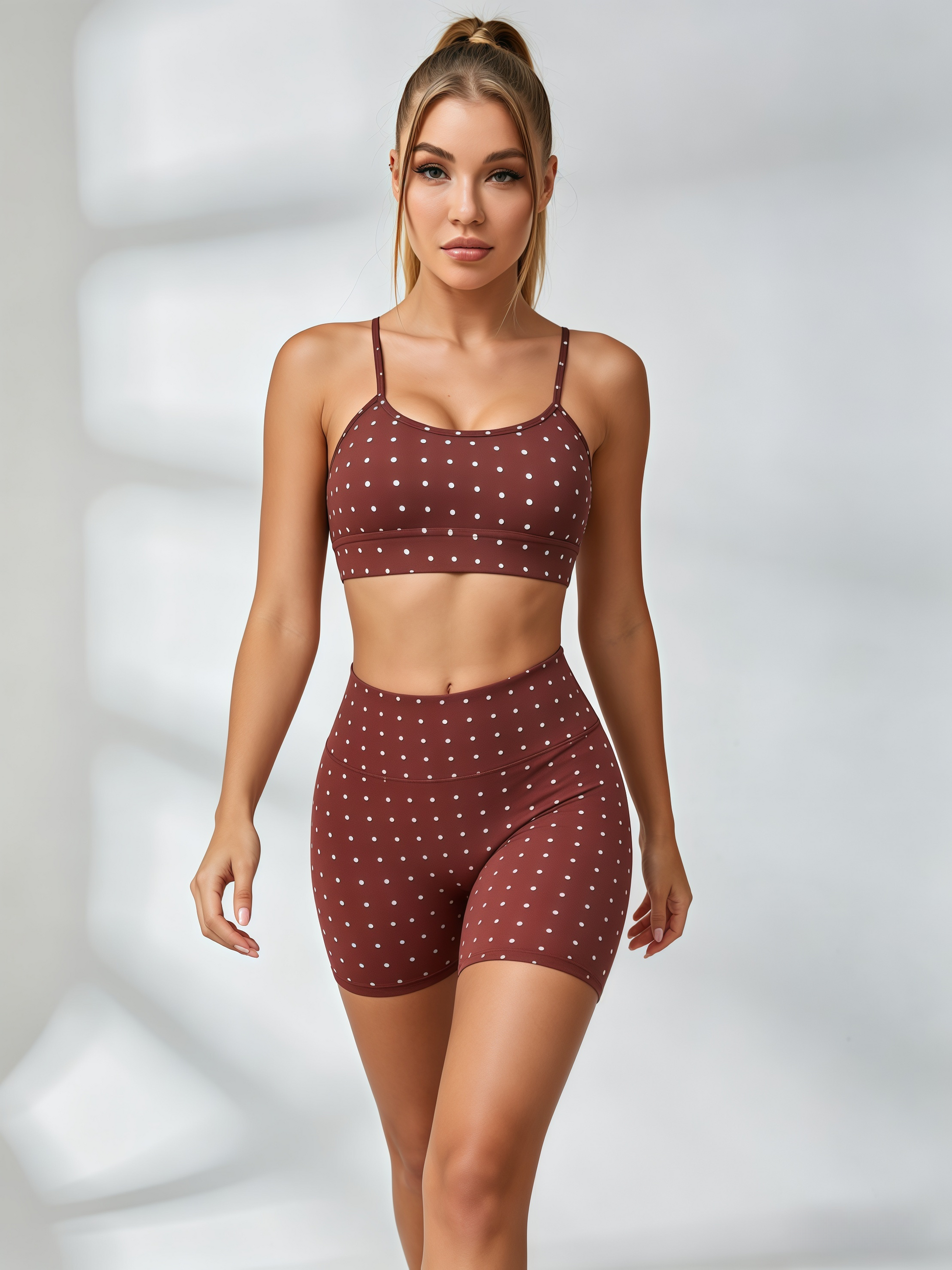 Polka Dot Crisscross Workout Short Set