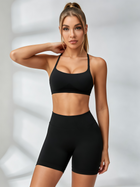 Deep V Back Cross-Back Workout Short Set