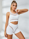 Mesh-Panel White Workout Set