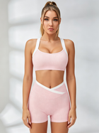 Pink Gingham Crisscross-Back Active Set