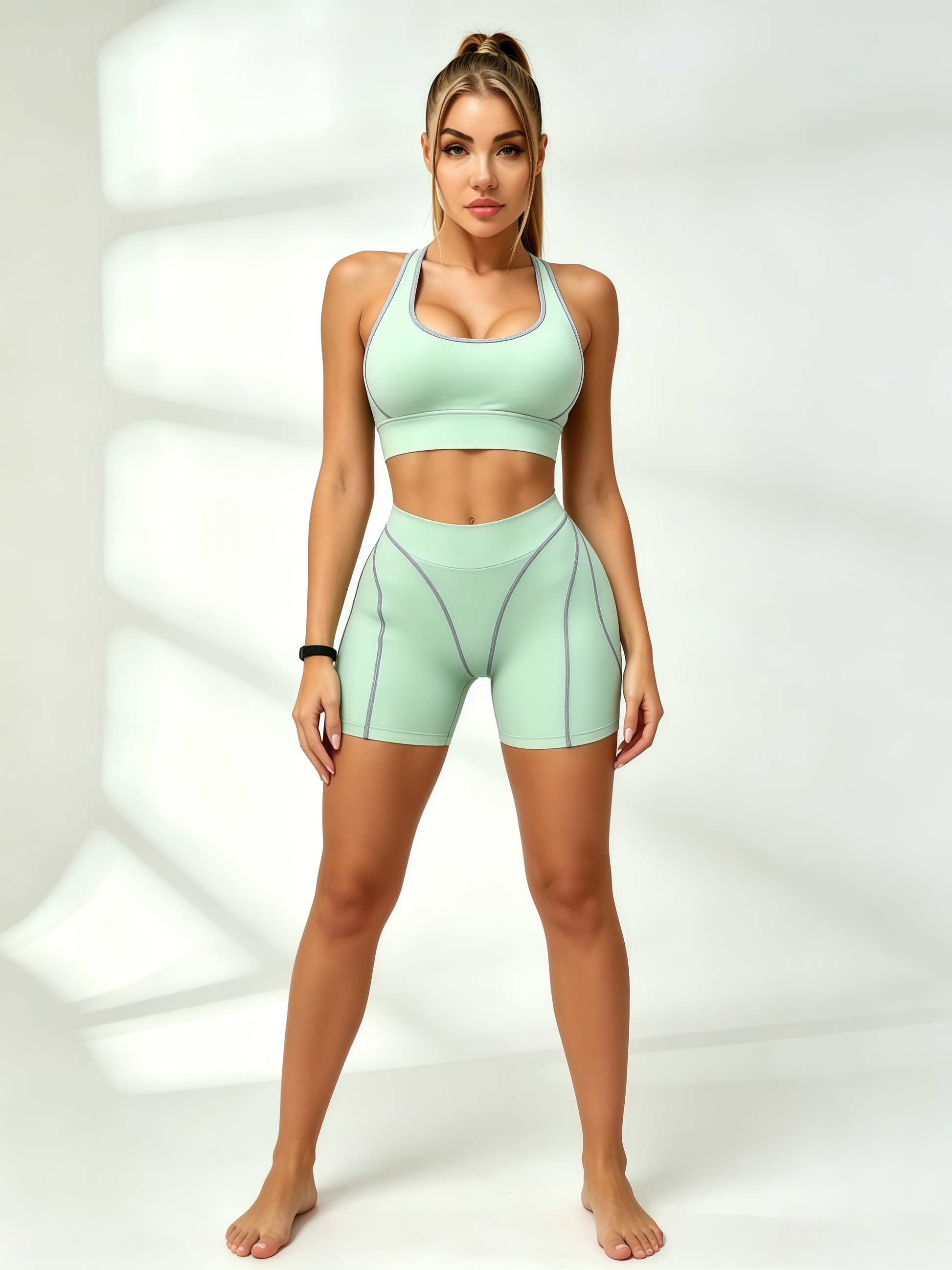 Trim Racerback Bra Butt Lifting Short Set