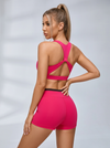 Twist Back Color Block Short Set