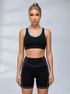 Contrast Cutout Back Sports Bra Short Set