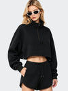 Cropped Half Zip Sweatshirt & Shorts Set